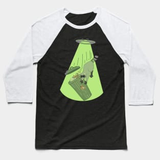 UFO Abducting Raccoon Baseball T-Shirt